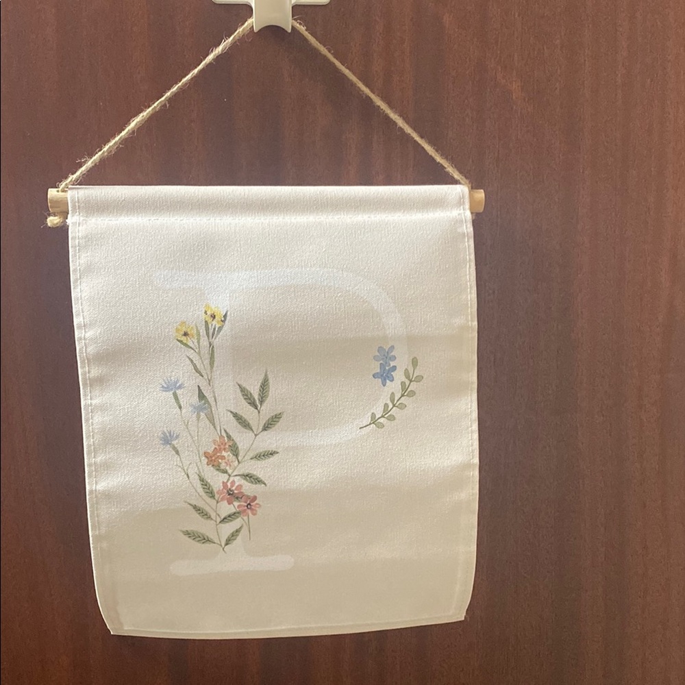 Floral Initial Wall Hanging Decor, monogram P